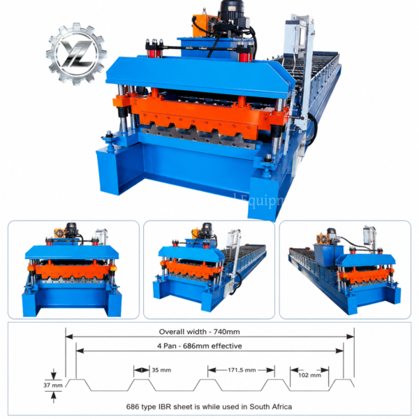 Hot Sale 686 High Rib Roof Panel Roll Forming Machine